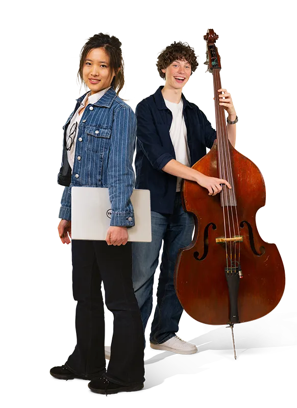 2 smiling students